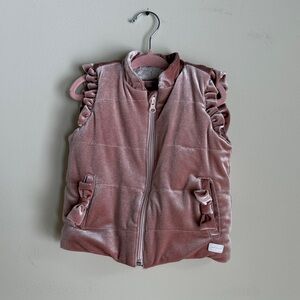 7 FOR ALL MANKIND Toddler Pink Ruffled Velvet Vest